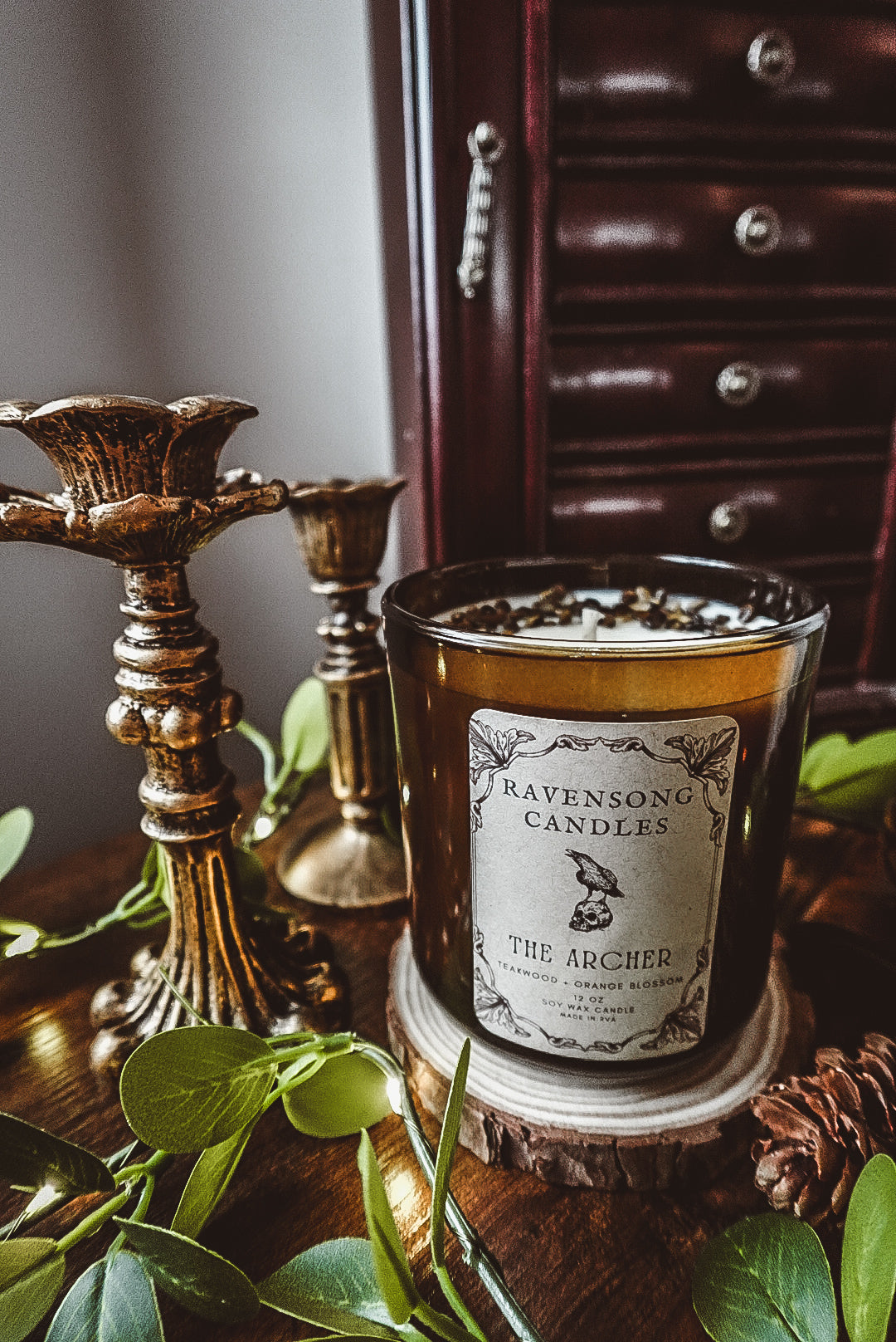 The Archer | Orange Blossom and Teakwood 12oz soy wax candle